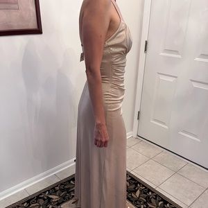 Taboo brand spaghetti strapped gown, $70.